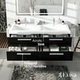 thumbnail image 6 of Eviva Surf 57" Black-Wood Modern Bathroom Vanity Set with Integrated White Acrylic Double Sink, 6 of 7