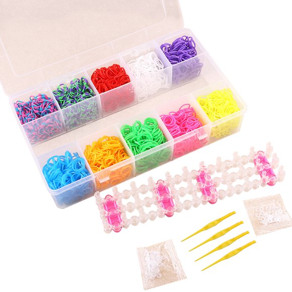 Bangcool Kit de Fabrication de Bracelets en Bande Ensemble de Recharge Coloré de Bande de Caoutchouc Kit de Bande de Métier à Tisser pour Enfants