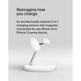 thumbnail image 4 of Belkin MagSafe Charger, 3-in-1 Wireless Charging Stand, 2ND GEN, 33% Faster for Apple Watch, iPhone 16, iPhone 15, iPhone 14 Series, AirPods - MagSafe Charging Station for Multiple Devices - White, 4 of 10