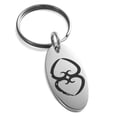 thumbnail image 1 of Stainless Steel Ancient Tribal Mother Earth Rune Engraved Small Oval Charm Keychain Keyring, 1 of 1