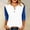 Blue, variant on ABSUYY Womens Blue Raglan Baseball Tee 3/4 Sleeve Henley Shirt Casual Color Block Top,Size S