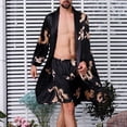 thumbnail image 3 of Birdeem Robe de Pyjama Longue à Manches Longues Décontractée pour Hommes avec Lacets et Poches, 3 of 8