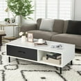 thumbnail image 3 of Gymax Table Basse Moderne 2 Niveaux Table d'Appoint avec Rangement pour Salon, 3 of 10