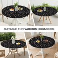 thumbnail image 7 of Black Christmas Candy Cane and Snowflake Pattern Round Fitted Tablecloth with Elastic Edge,Dining Table Cover Waterproof,Outdoor Round Tablecloth for Camping,Dining,Indoor and Outdoor, 7 of 7