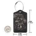 thumbnail image 4 of Honeii Monochrome Mushroom Artwork Print Leather Luggage Tag for Suitcases,ID Tags,Bag Tags for Luggage,Functional Travel Tag-4 PCS, 4 of 5