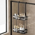 thumbnail image 3 of Estante de Almacenamiento de Pared para Baño, Sin Perforaciones, Organizador de Artículos de Tocador para Sobre la Puerta, Estante Colgante de 2 para Baño., 3 of 5