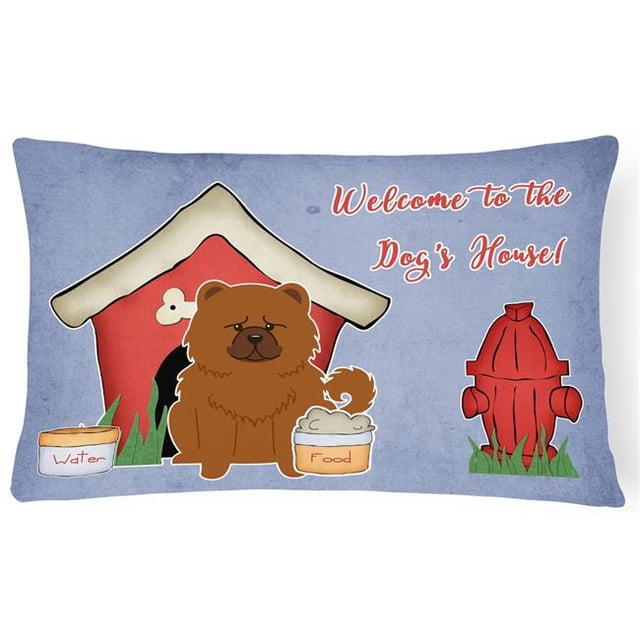 Carolines Treasures BB2896PW1216 Dog House Collection Chow Chow Coussin Décoratif en Toile Rouge