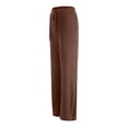 thumbnail image 6 of zaveiop Womens Ribbed Wide Leg Lounge Pants with Pockets Casual Relaxed Comfy Loose Soft Knit Pajama Pants with Drawstring (Brown, S), 6 of 8