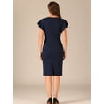thumbnail image 3 of DARING DIVA Women's Elegant Ruffle Sleeve V Neck Bodycon Dresses XS Dark Blue, 3 of 5