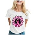 thumbnail image 1 of TSADFHJI Hauts de Noël Élégants pour Femmes Grande Taille T-Shirt Imprimé à Manches Courtes Col Rond Blouse m Blanc, 1 of 4
