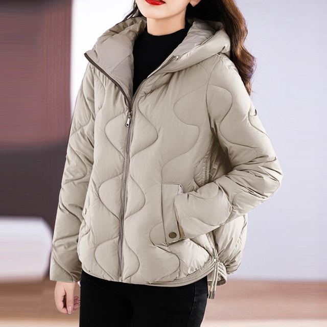 Parka Décontractée à Manches Longues pour Femmes avec Capuche, Design Rembourré et Poches pour Chaleur et Usage Quotidien