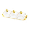 thumbnail image 5 of TISHITA Divided Serving Dish Appetizer Serving Tray Multifunctional Dried Fruit Tray Nut Candy Container for Cookies Snacks Seasoning White 3 Grids, 5 of 8
