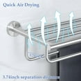 thumbnail image 4 of 24 inch Towel Shelf with Double Towel Bars,Towel Rack for Bathroom,SUS 304 Stainless Steel Wall Mount Towel Holder Storage,Brushed Nickel, 4 of 10