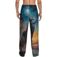 thumbnail image 7 of Salouo Moonlit Night Sky Wolf Print Pajama Pants for Men, Lounge Pants Elastic Waistband Casual Men's sleepwear Loungewear Sleep Pajama Pant -Small, 7 of 7