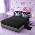 thumbnail image 3 of Erosebridal Cute Ribbon Bowknot 7 Pieces Bedding Comforter Set,Abstract Zebra Stripe Full Bedding Set For Girls Kids,Reversible black, 3 of 7