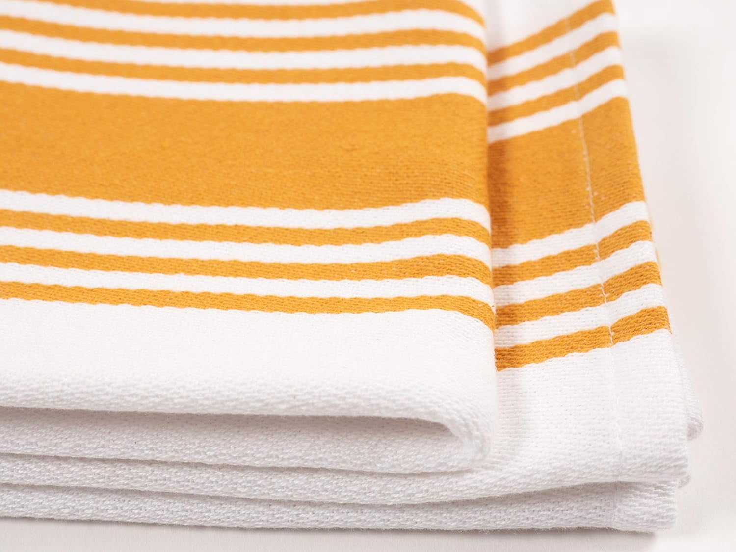 KAF Home Madison Cotton Kitchen Towels Set, Soft and Absorbent Dish Towels, 18” x 28”, Ochre, 4 Pack