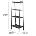 thumbnail image 3 of 4-Tier Ladder Shelf Portable Bookcase Bookshelf Display Rack Plant Stand Leaning for Living Room Bedroom Bathroom Office Indoor/Outdoor, Black, 3 of 10
