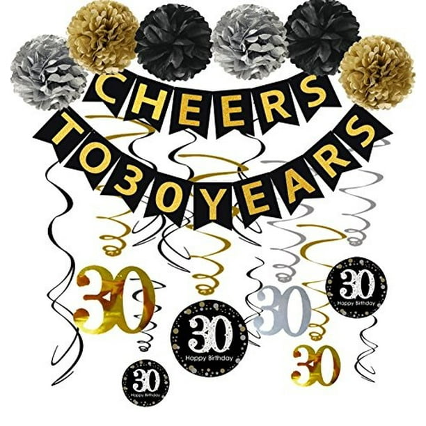 Famoby 30th Birthday Party Decorations Kit Cheers To 30 Years Banner Poms Sparkling Celebration 30 Hanging Swirls For 30 Year Walmart Com Famoby 30th Birthday Party Decorations Kit Cheers To 30 Years Banner Poms Sparkling Celebration 30 Hanging Swirls For 30 Year Walmart Com