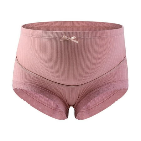 

Fantadool Ladies Adjustable Lace Cotton Plus Size Ribbed Maternity Panties High Waist Postpartum Belly Support Panties