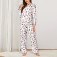 thumbnail image 2 of Fuzoiu Cute Poodle Dog Print Women's Long-Sleeved Pajama,Lounge Button Down Nightwear,Womens Notch Collar Pajama Set-Small, 2 of 7