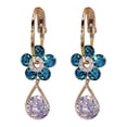 thumbnail image 2 of PPgejGEK Fashion Flower Earrings with Crystal Rhinestone Alloy Material Hoop Design for Daily Wear Party and Gift Giving Size 3.5cm, 2 of 6