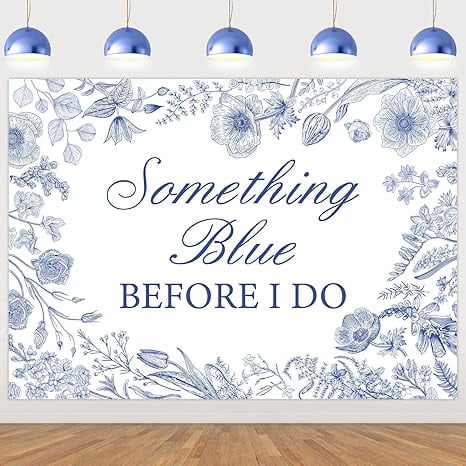 Something Blue Before I Do Bridal Shower Backdrop 7 * 5ft Something Blue Bridal Shower Decorations for Floral Bachelorette Engagement Wedding Party Supplies