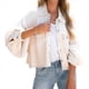 thumbnail image 2 of Chaqueta Informal de Larga con Solapa para Mujer, Otoño e Invierno, con Lavado y Cepillado en Color Contrastante. Albaricoque M, 2 of 10