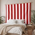 thumbnail image 3 of Red Striped Large Tapestry for Bedroom Wall Hanging Tapestry, Christmas Farmhouse Red White Stripes Ceiling Backdrop Tapestries Poster Blanket Wall Decor for Teens Room Living Room Dorm 85" x 90", 3 of 8