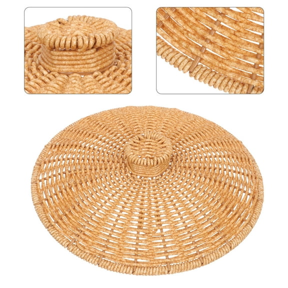 Raindrops Round Imitation Rattan Lid Replacement Cover for Trash Basket