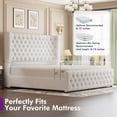 thumbnail image 5 of VanAcc 6.3" Thick Wrap Me Up Fluted Queen Bed by Modern, White Linen, 5 of 11