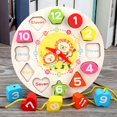 thumbnail image 3 of Reloj de madera, juguetes, clasificador, rompecabezas, enseñanza de la hora, juguete educativo temprano, preescolar León, 3 of 6