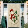 thumbnail image 5 of Christmas Door Cover Decorations Snowman Front Door Banner Xmas Backdrop Photography Background Holiday Hanging Banner for Christmas Xmas Home Office Indoor Decor, 5 of 5