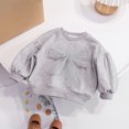 thumbnail image 6 of Gubotare Kids Crewneck Sweatshirt Toddler Baby Girls Birthday Outfit Baby Party Sweatshirt Long Sleeve Shirt 3T 4T(Grey, 3-4 Years), 6 of 9
