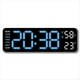 thumbnail image 1 of Reloj de Pared Digital Grande Pantalla de Temperatura y Humedad Semana Reloj Despertador de Mesa LED Electrónico 12/24H Azul, 1 of 5