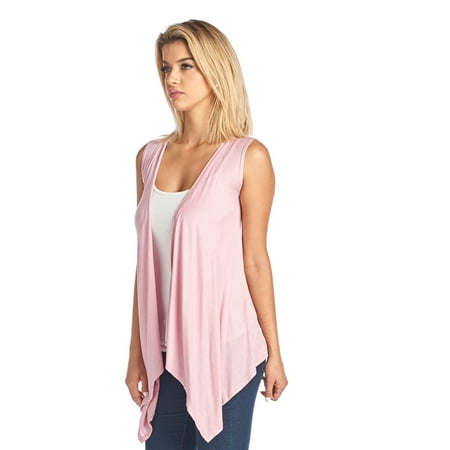 - Sharon's Outlet Women's Short Solid Sleeveless Cardigan