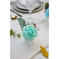 thumbnail image 5 of TETOU Artificial Flowers 25pcs Real Looking Robin's Egg Blue Foam Fake Roses with Stems for DIY Wedding Bouquets Baby Shower Centerpieces Floral Arrangements Party Tables Home Decorations, 5 of 6