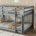 thumbnail image 5 of CoSoTower Solid Wooden, Solid Rubber Wooden Twin Over Twin Loft Bed with Ladder, with Bed Platform of Strengthened Slats , Grey, 5 of 9