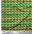 thumbnail image 1 of Soimoi Green Japan Crepe Satin Fabric Christmas Tree Print Fabric by the Yard 42 Inch Wide, 1 of 3