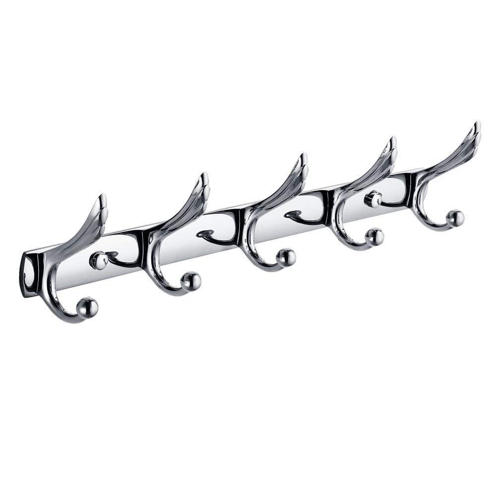 Pro Space Coat Hook with 5 Well Made Hooks, 17.7" Length, Mounting Hardware Included