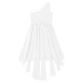 thumbnail image 4 of YEAHDOR Girls Chiffon One Shoulder Flower Girls Dress Juniors Teens Wedding Bridesmaid Party Formal Ball Gown Ivory 8, 4 of 5