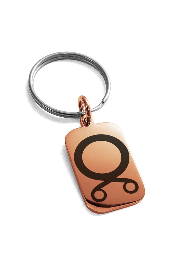 Stainless Steel Troll Cross Viking Norse Engraved Small Rectangle Dog Tag Charm Keychain Keyring