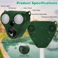 thumbnail image 4 of Repelente de gatos para exteriores, repelente ultrasónico para gatos, repelente de perros resistente al agua IP66, carga solar, carga USB para prevenir perros y gatos, pájaros, para jardines,, 4 of 5