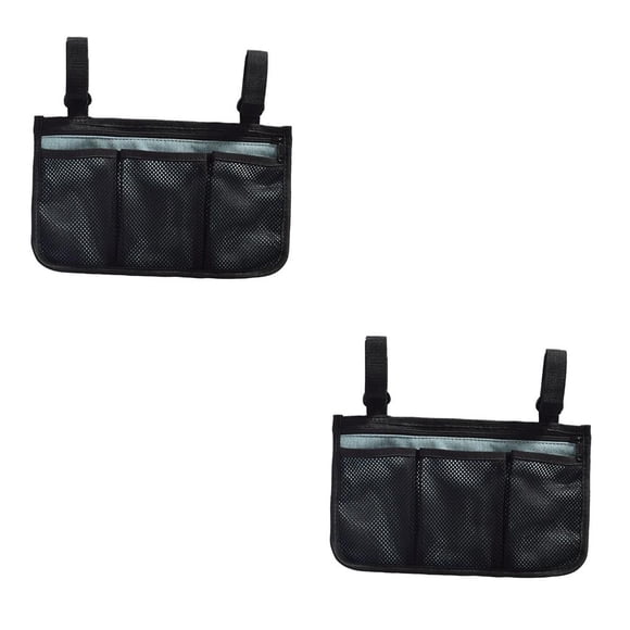 Bolsa organizadora versátil Matsuzay para reposabrazos de silla de ruedas Negro 31x19 cm