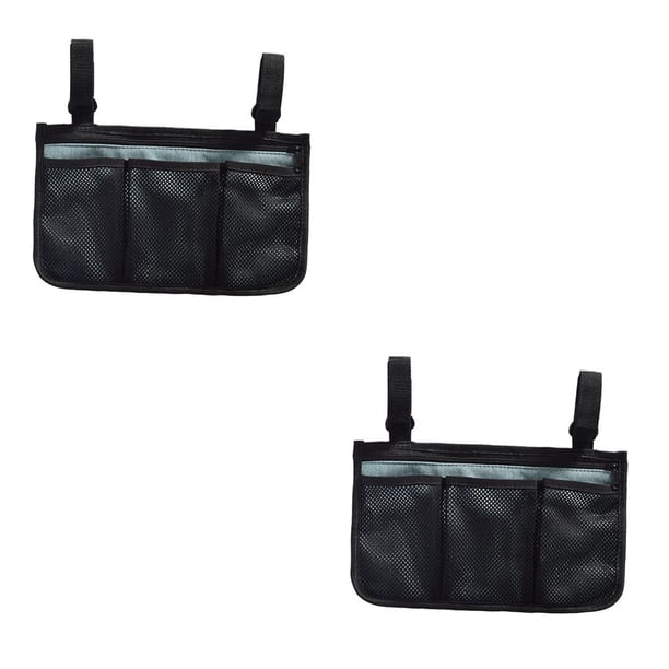 Bolsa organizadora versátil Matsuzay para reposabrazos de silla de ruedas Negro 31x19 cm