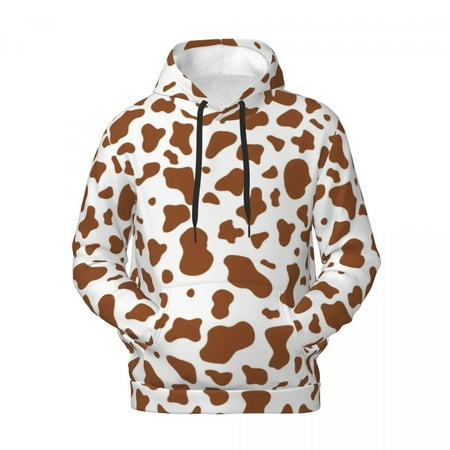 Black And White Cow Streetwear Hoodies Autumn Cow Spots Vintage Pullover Hoodie Men Oversized Outerwear Design Warm Sweatshirts