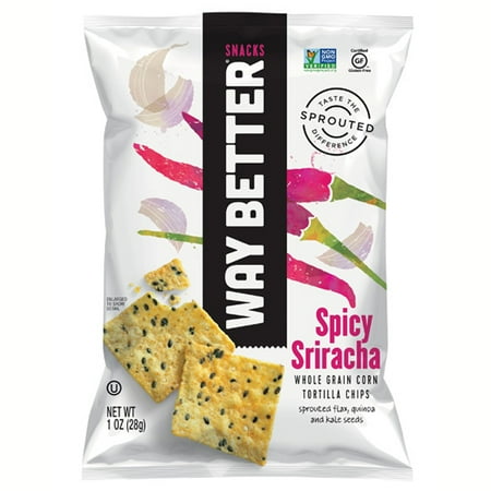 Way Better Snacks Spicy Sriracha Tortilla Chips 1 oz Bags - Pack of (Best Way To Reheat Chips)