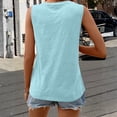 thumbnail image 4 of Dweltoz Womens Tank Tops V Neck Casual Loose Sleeveless Tees Summer Trendy Cute Tops,Light Blue XL, 4 of 4