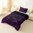 thumbnail image 2 of Homewish Zebra Print Twin Comforter Sets, Black Purple Bedding Set, Animal Theme Decor, Black Reversible, 2-Piece 1 Comforter and 1 Pillowcase, 2 of 6
