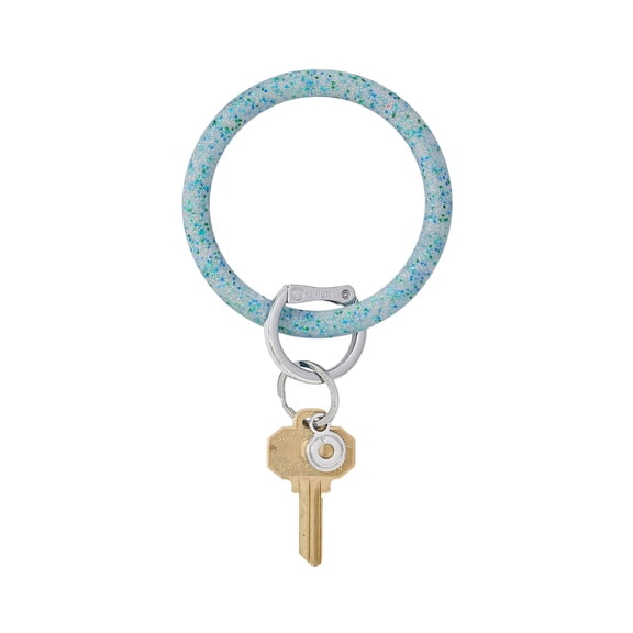 Oventure, The Original Bracelet Keychain, Silicone Big O Key Ring, Limited Edition Confetti Gift Package (Blue Frost Confetti)