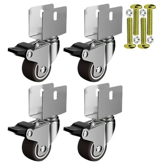 4Pcs Heavy Duty Furniture Wheel Castor 1.25inch Quiet Trolley Wheel 360 Swivels Casters for Trolley Office Desk Chair